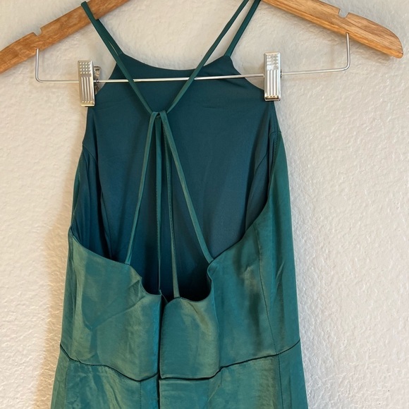 Make it Elegant Emerald Green Satin Strappy Maxi Dres - Picture 6 of 12